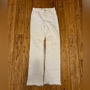 GRLFRND the Melanie high rise boot cut white jeans